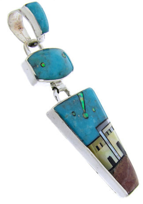 Multicolor Native American Village Design Jewelry Pendant YS67098